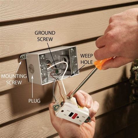 installing electrical box outside|installing gfci outlet outside.